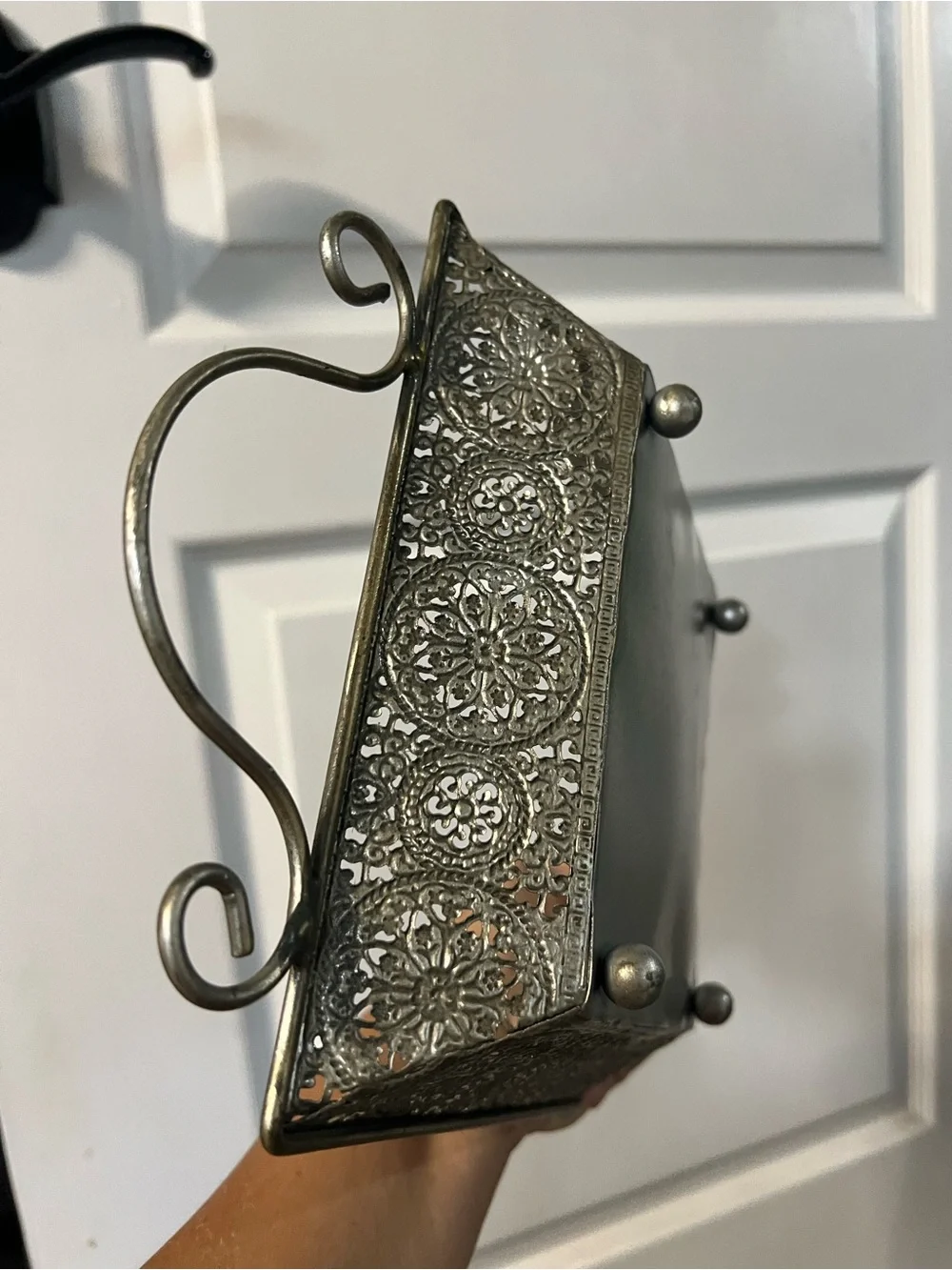 Ornate Gold Filigree Dish Mirror Accent!